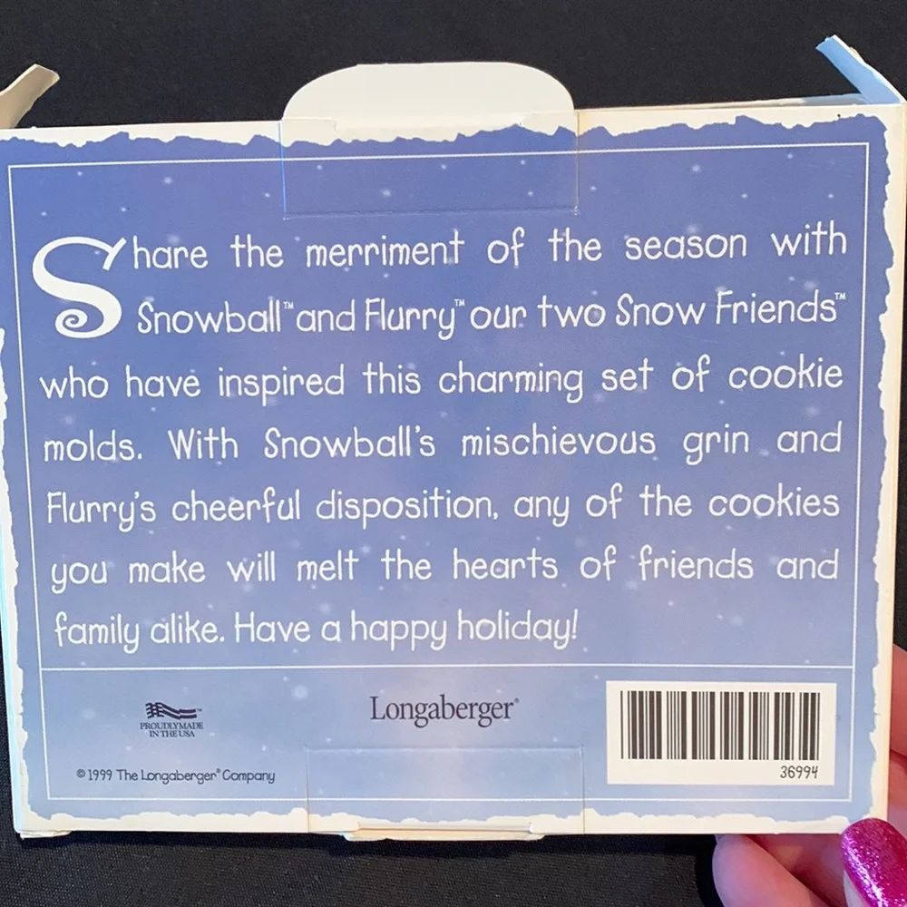 Longaberger 1999 Snow Friends Cookie Molds with Boxes